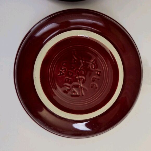 2 Homer Laughlin Fiesta 6 7/8" Round Coupe Soup Bowls HLC Claret (Retired) - Picture 5 of 6